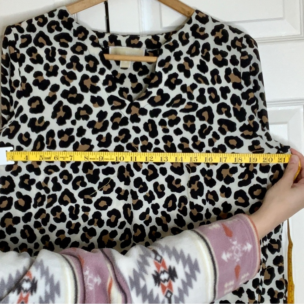 Michael Kors Leopard Print Blouse / Tunic, Sz M, Animal Print Trendy Fall Autumn - Picture 11 of 12